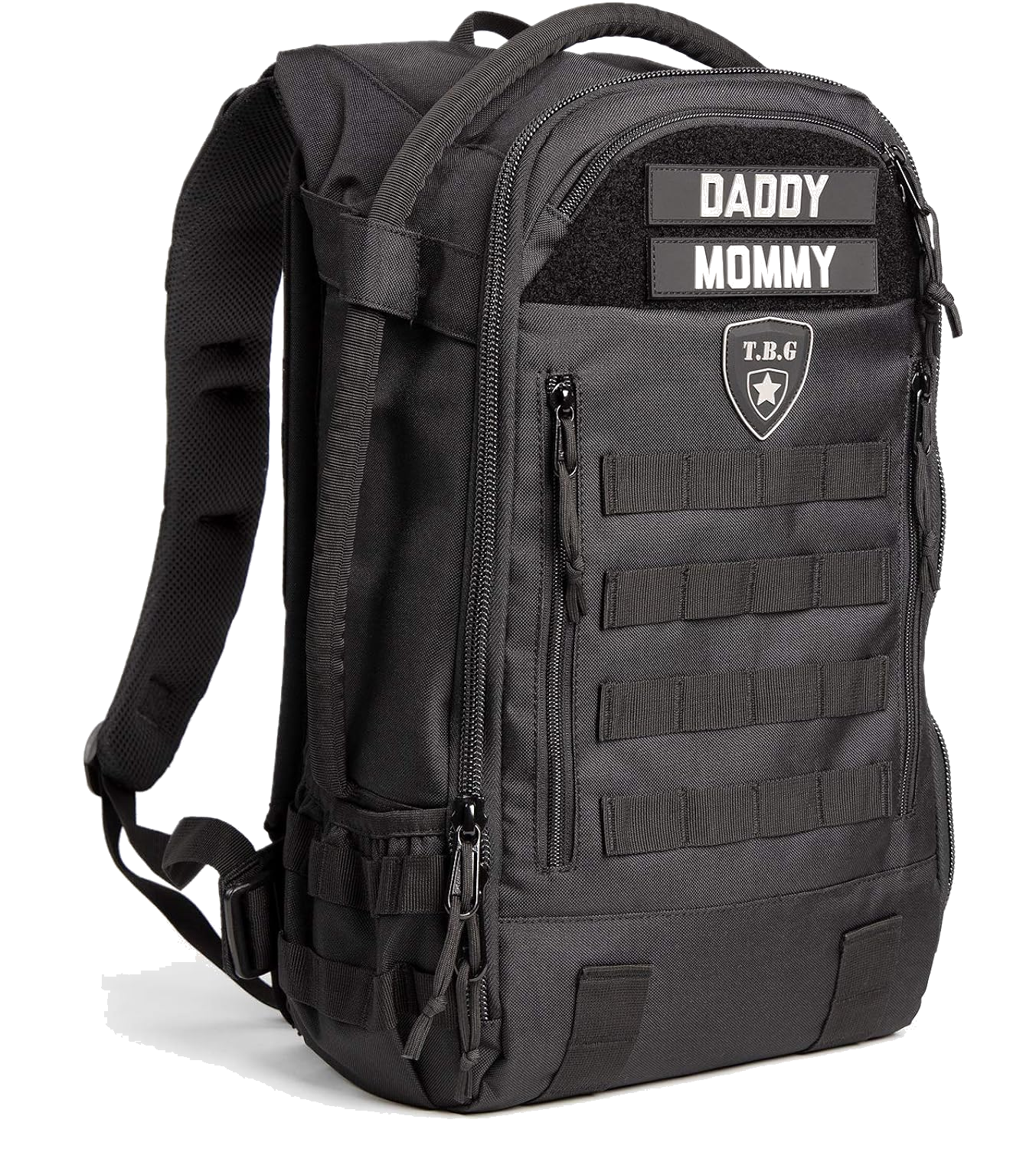 TBG - Mens Tactical Diaper Bag Backpack W/Built-In Changing Mat, Stroller Strap